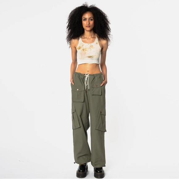 Fried Rice NYC Pants - Fried Rice NYC Womens M Cargo Pants Gorpcore Baggy Olive Green